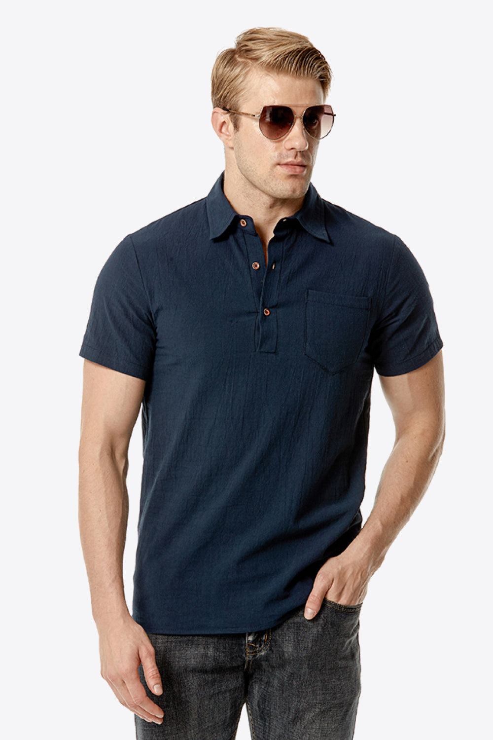 Short Sleeve Polo Shirt with Pocket