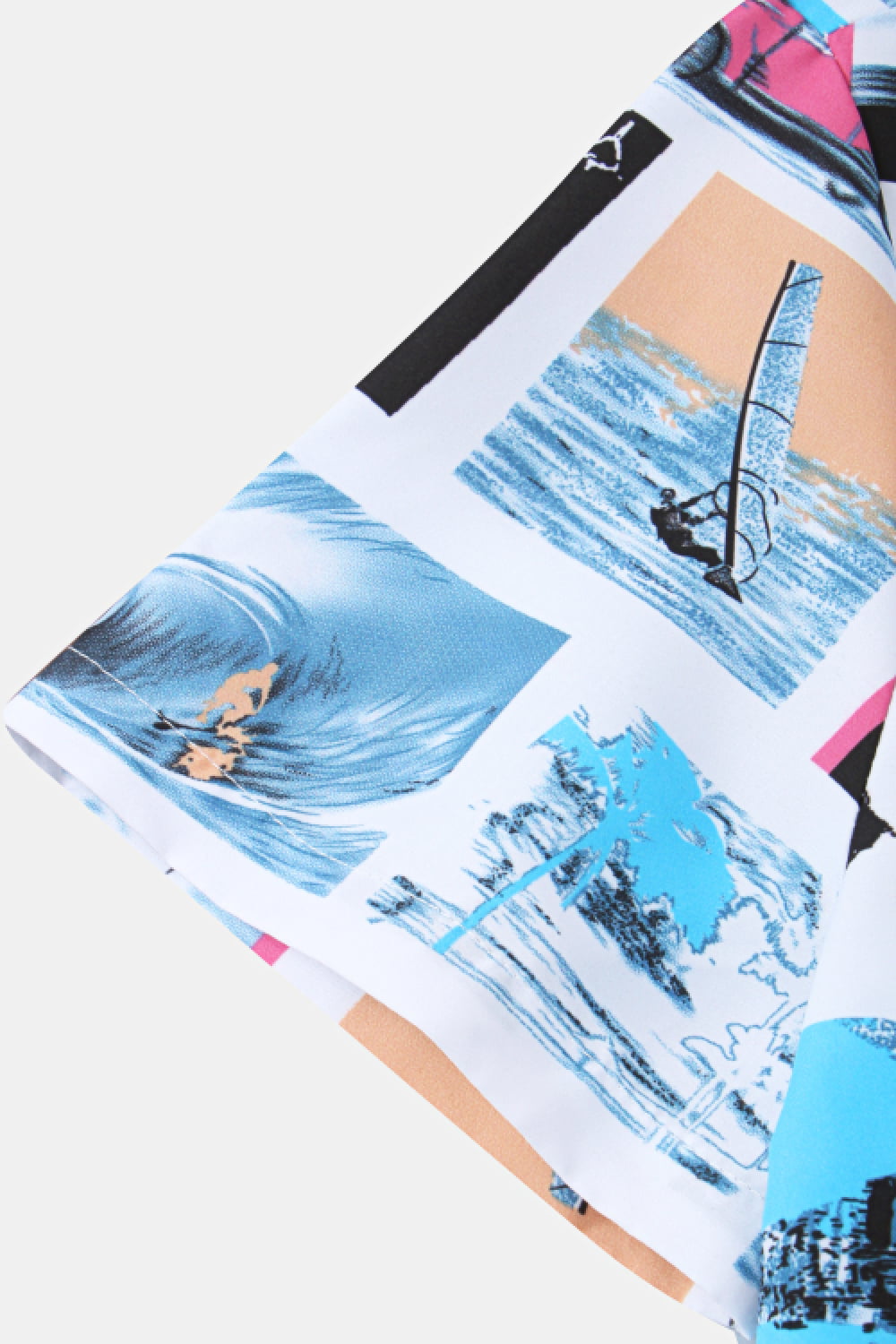 Full Size Printed Button-Up Short Sleeve Shirt