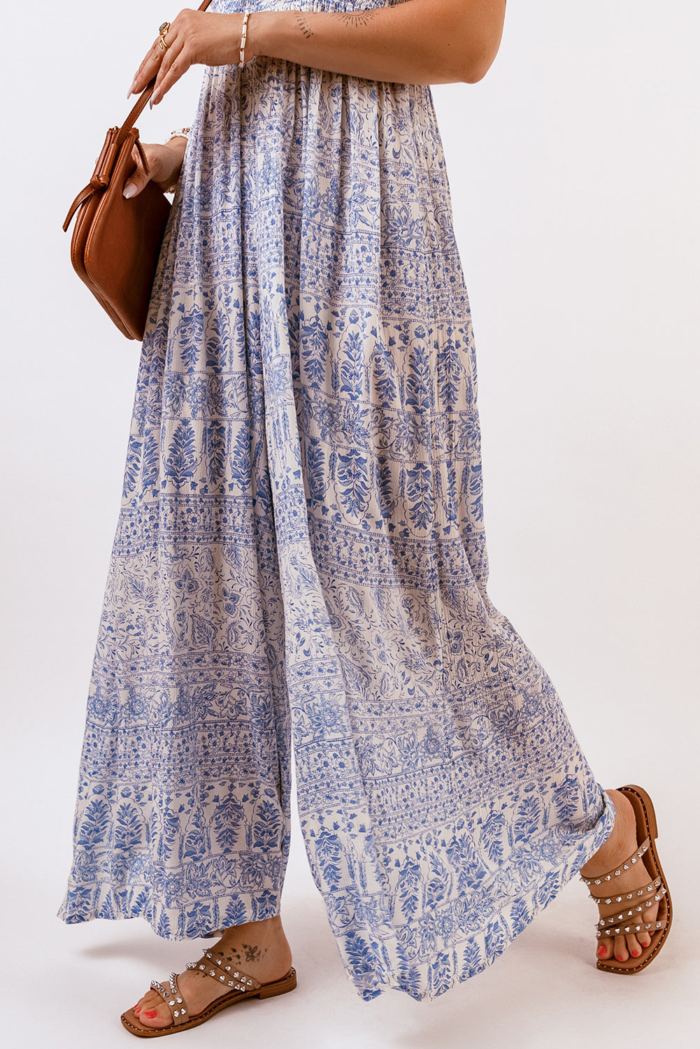 Bohemian Smocked Strapless Jumpsuit