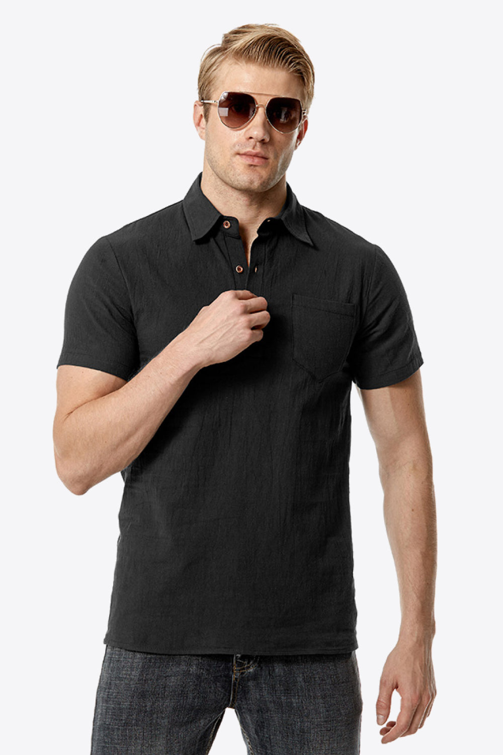 Short Sleeve Polo Shirt with Pocket