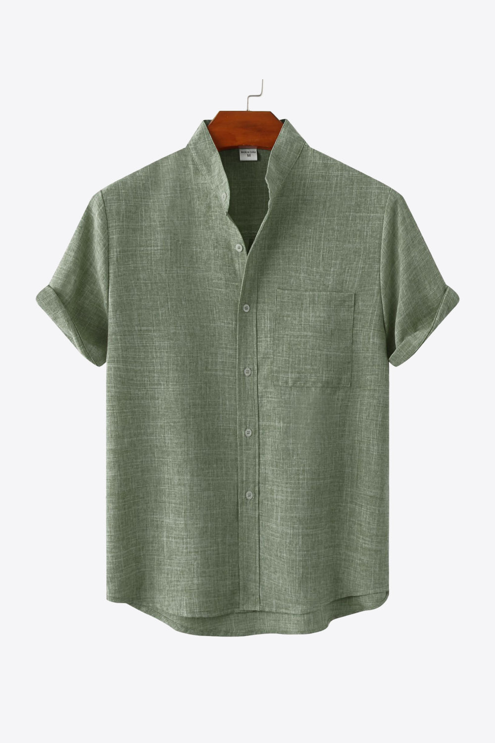 Button Front High-Low Pocket Shirt