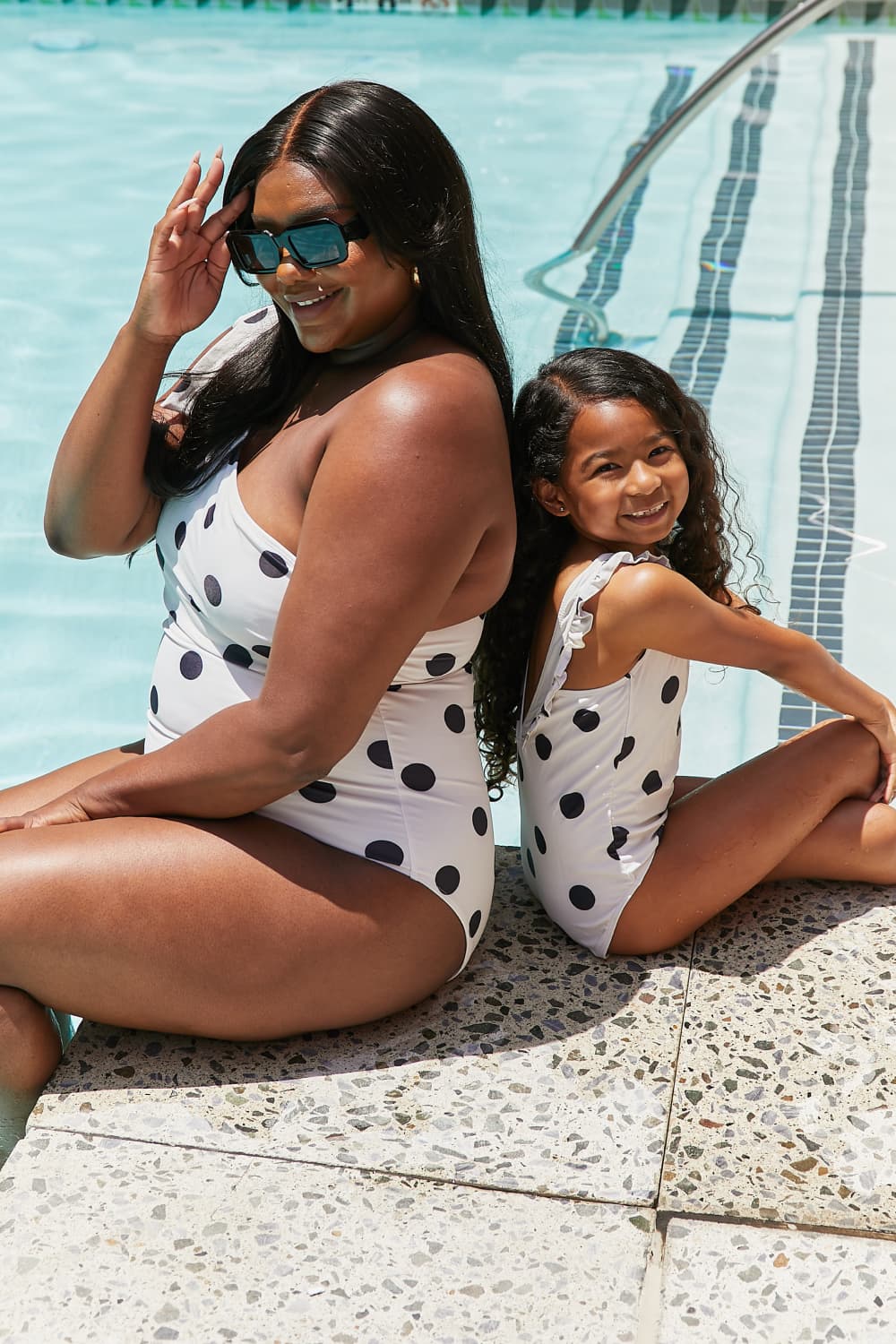 Marina West Swim Deep Mommy & Me End One-Shoulder One-Piece Swimsuit