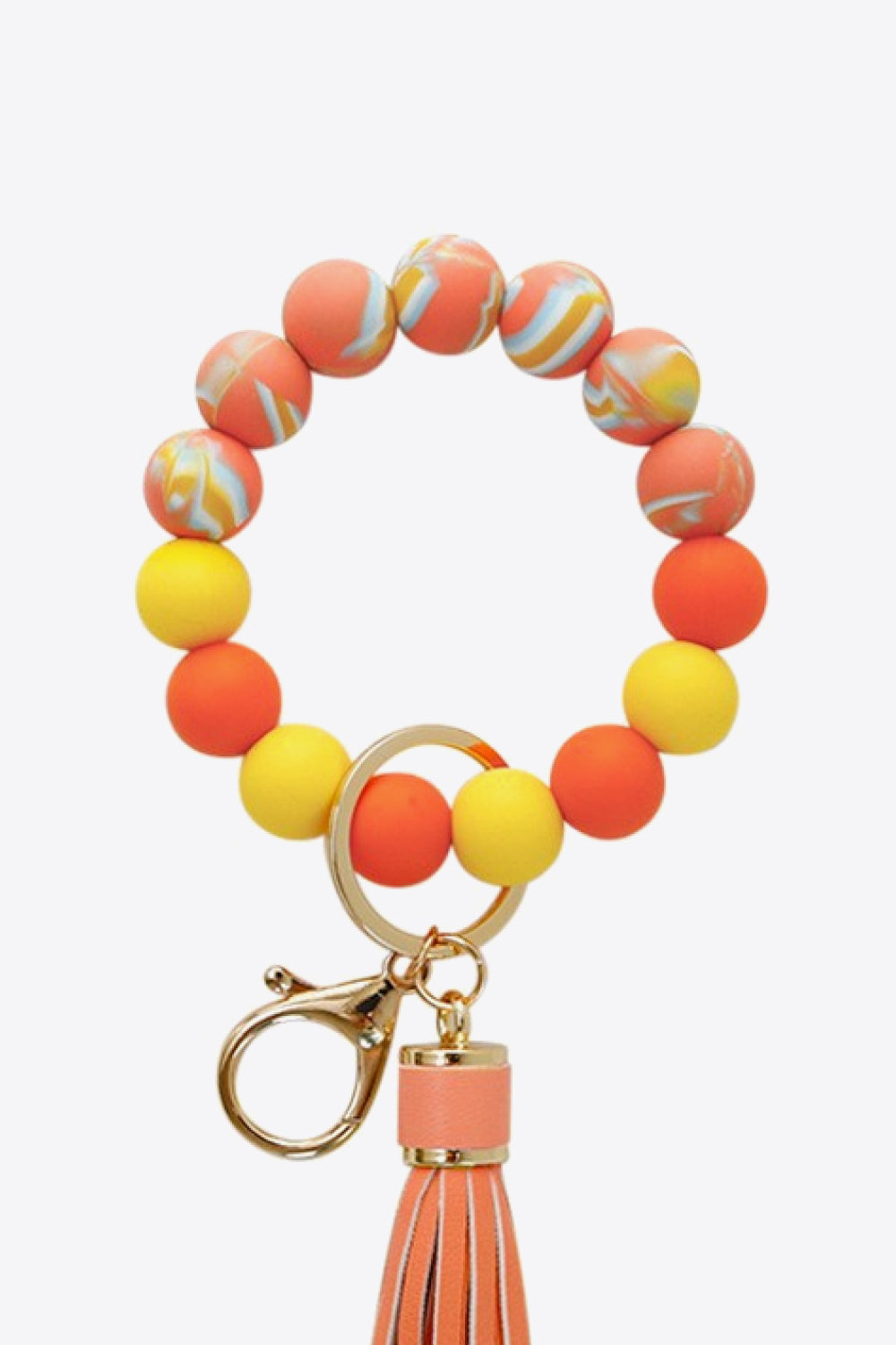 Random 3-Pack Silicone Bead Tassel Wristlet Key Chain