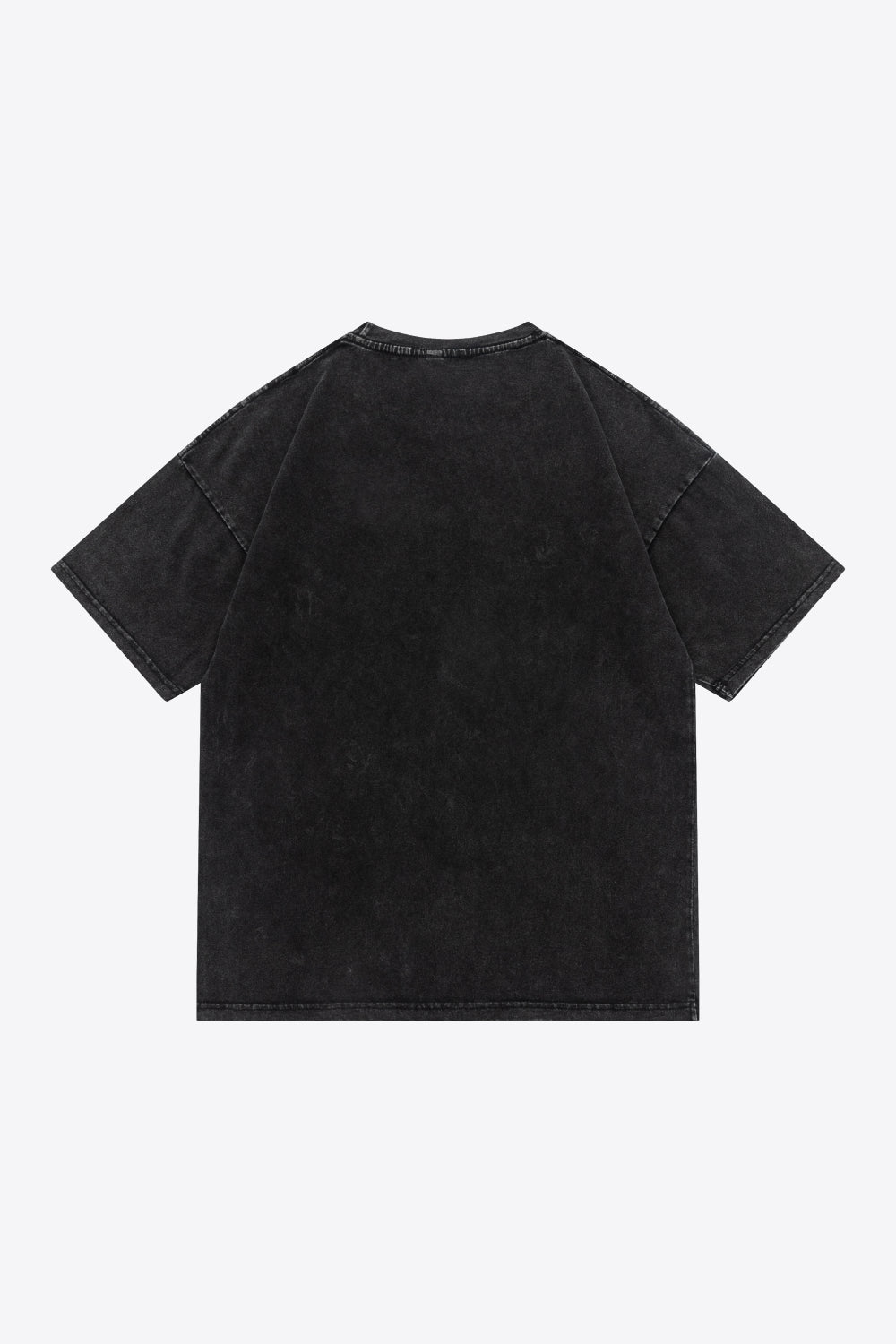 Full Size Acid Wash Slogan Graphic Cotton Tee