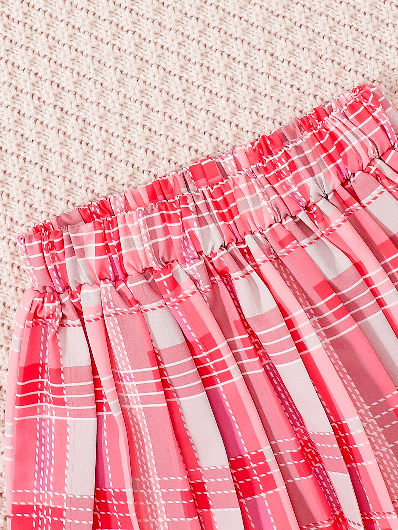 Baby Girl Rabbit Tee and Plaid Skirt Set
