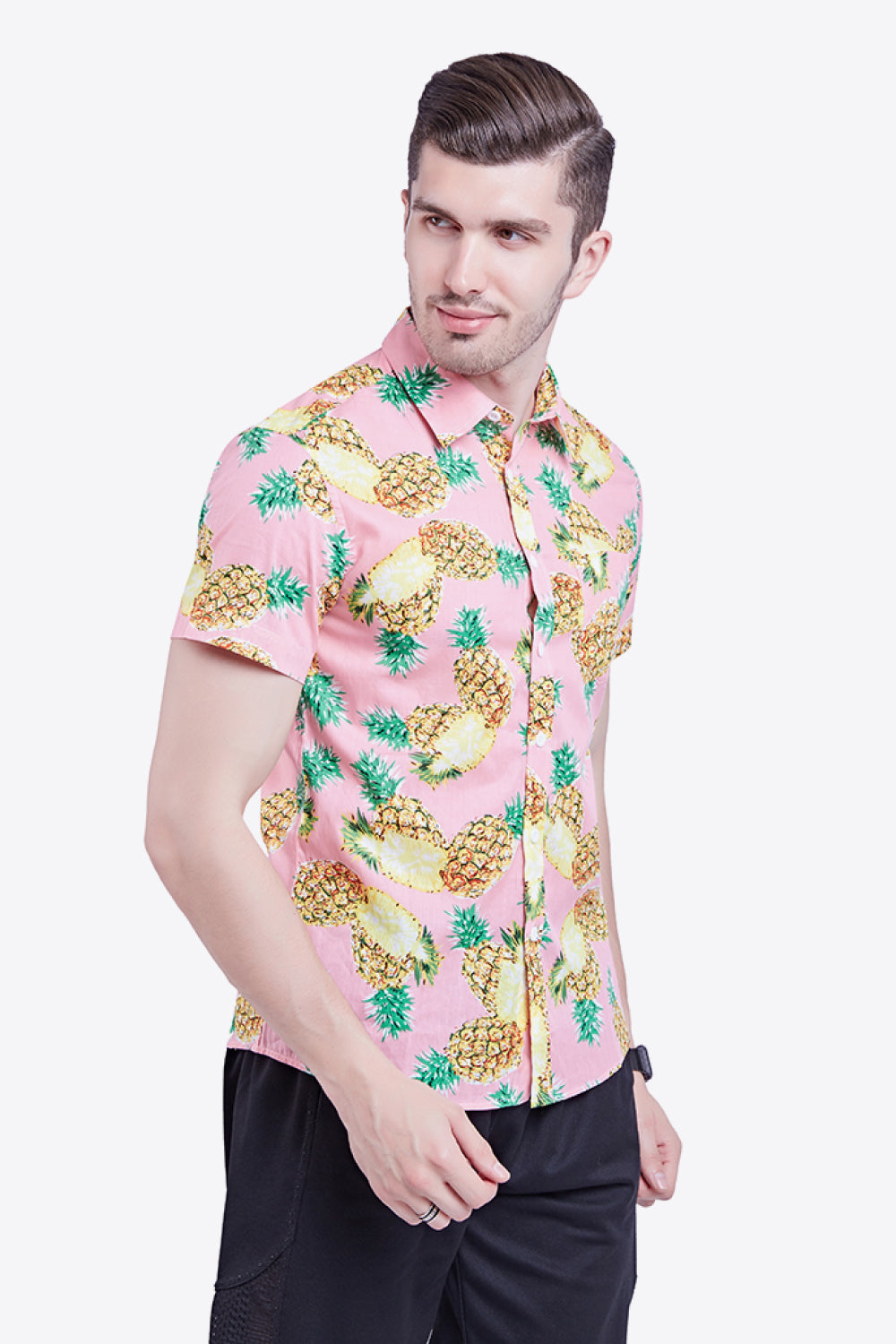 Printed Button-Down Collared Beach Shirt