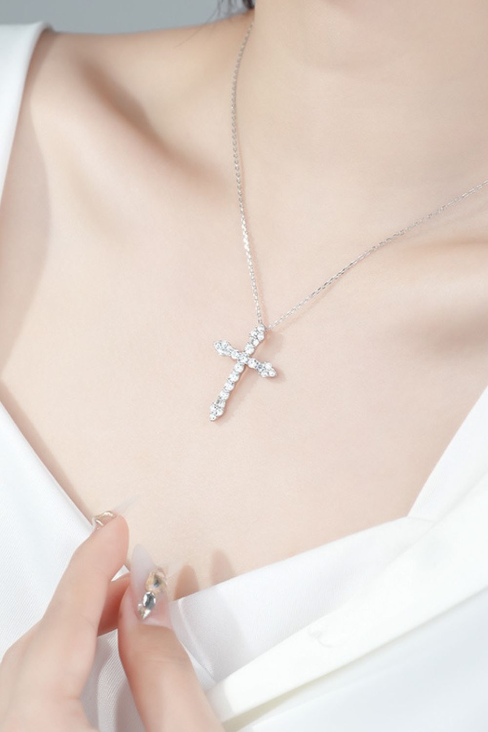 Zircon Cross Pendant Necklace