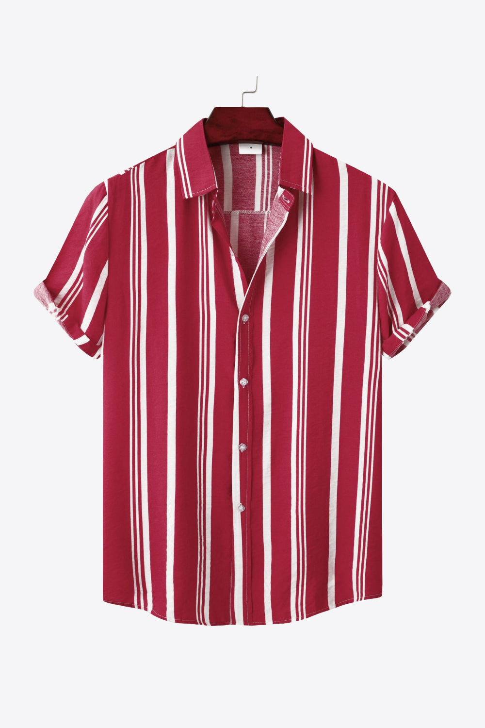 Striped Button-Up Short Sleeve Shirt