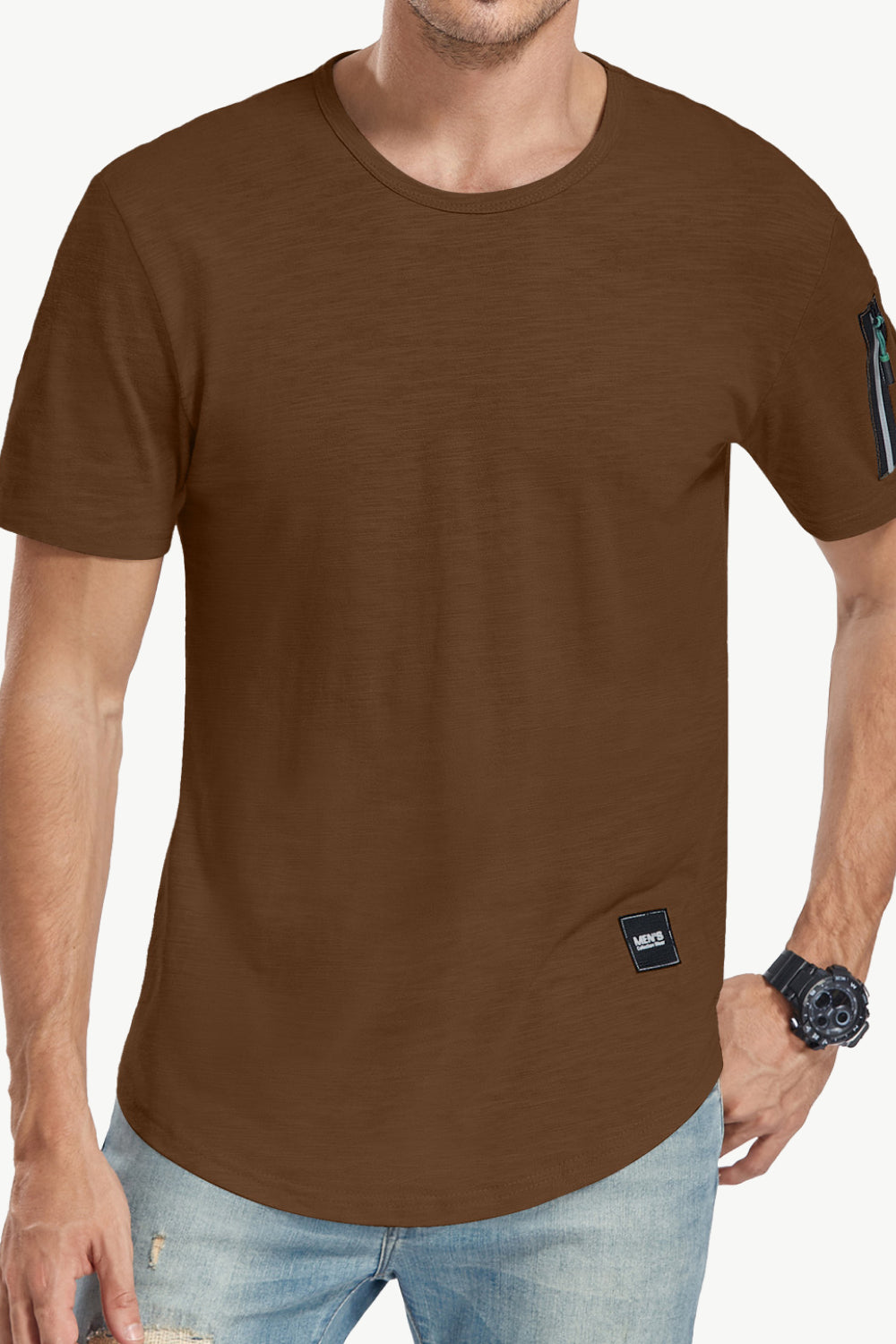 Curved Hem Short Sleeve Tee Shirt