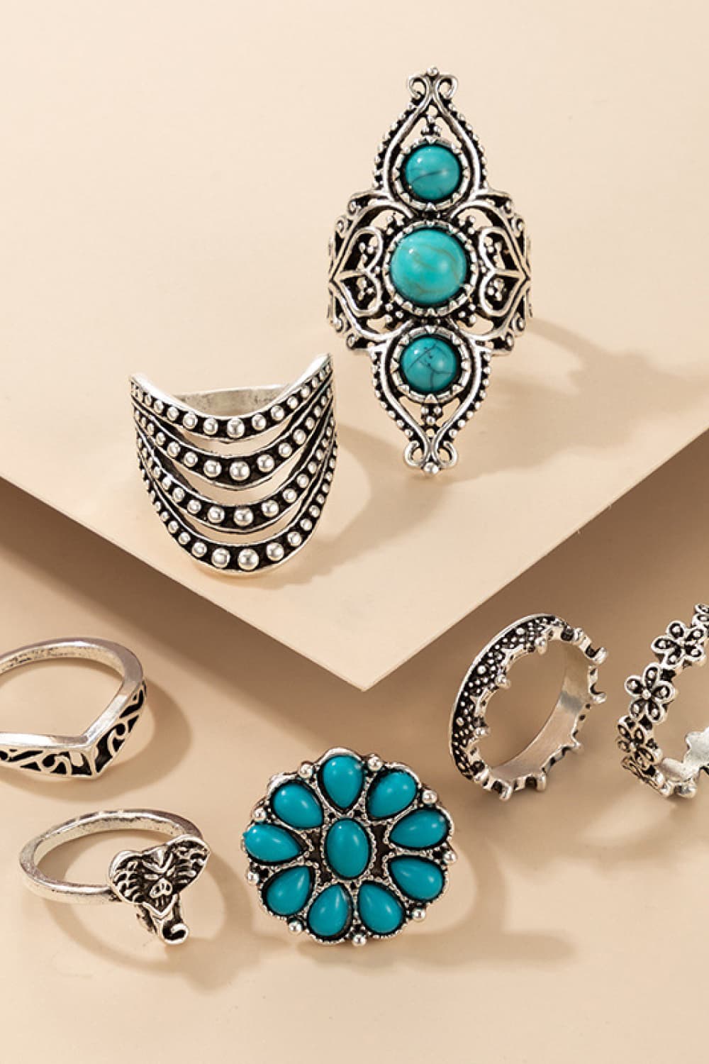 7-Piece Alloy Ring Set