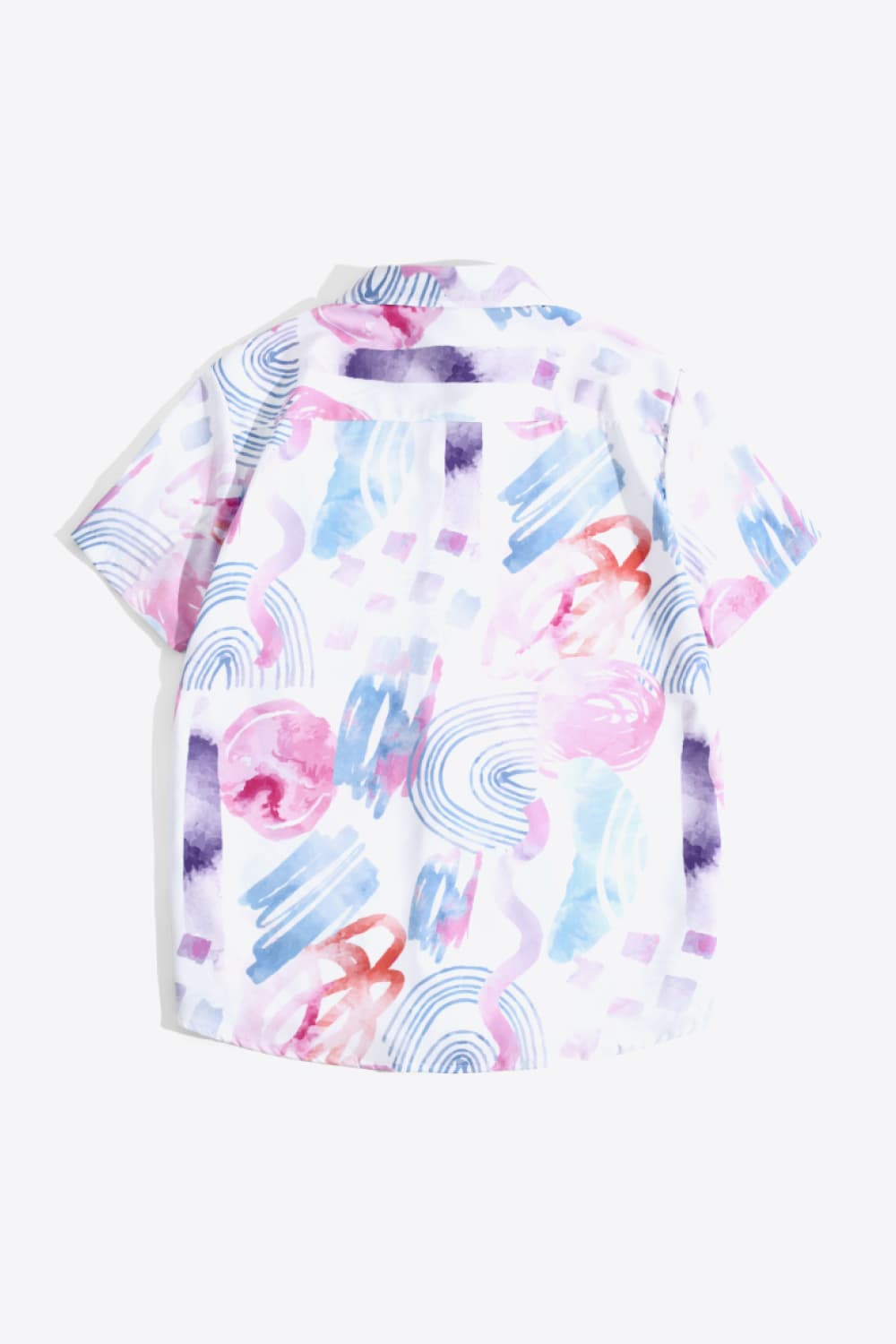 Full Size Printed Collared Short Sleeve Shirt