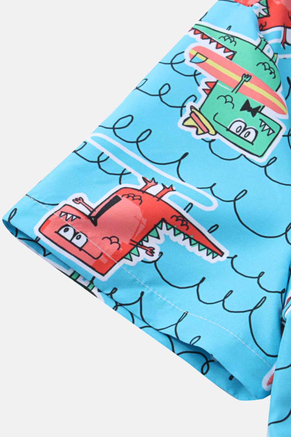 Full Size Printed Button-Up Short Sleeve Shirt