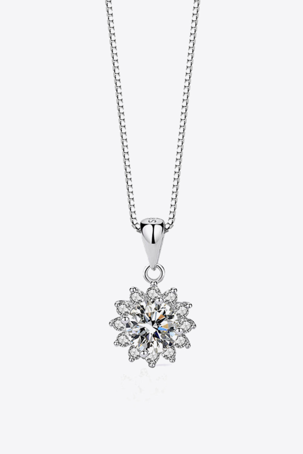 Moissanite Flower Pendant Necklace
