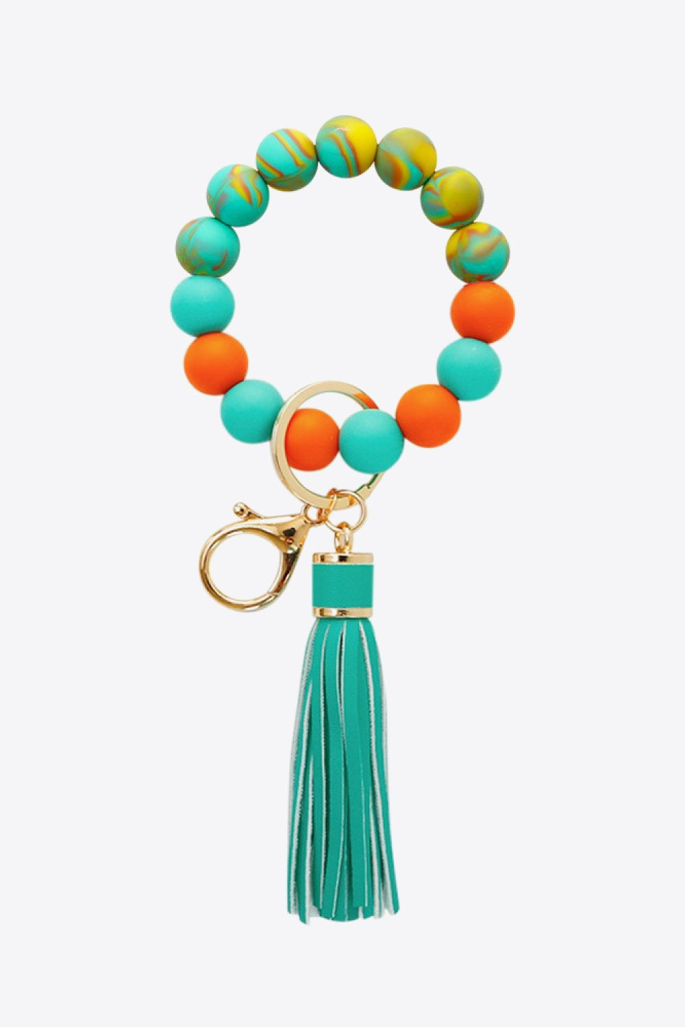 Random 3-Pack Silicone Bead Tassel Wristlet Key Chain