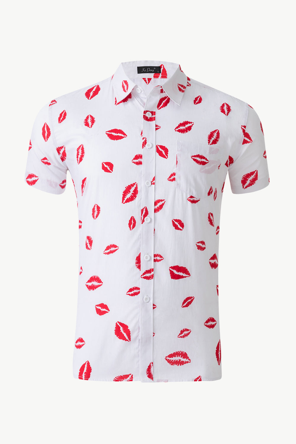 Printed Button-Down Collared Beach Shirt