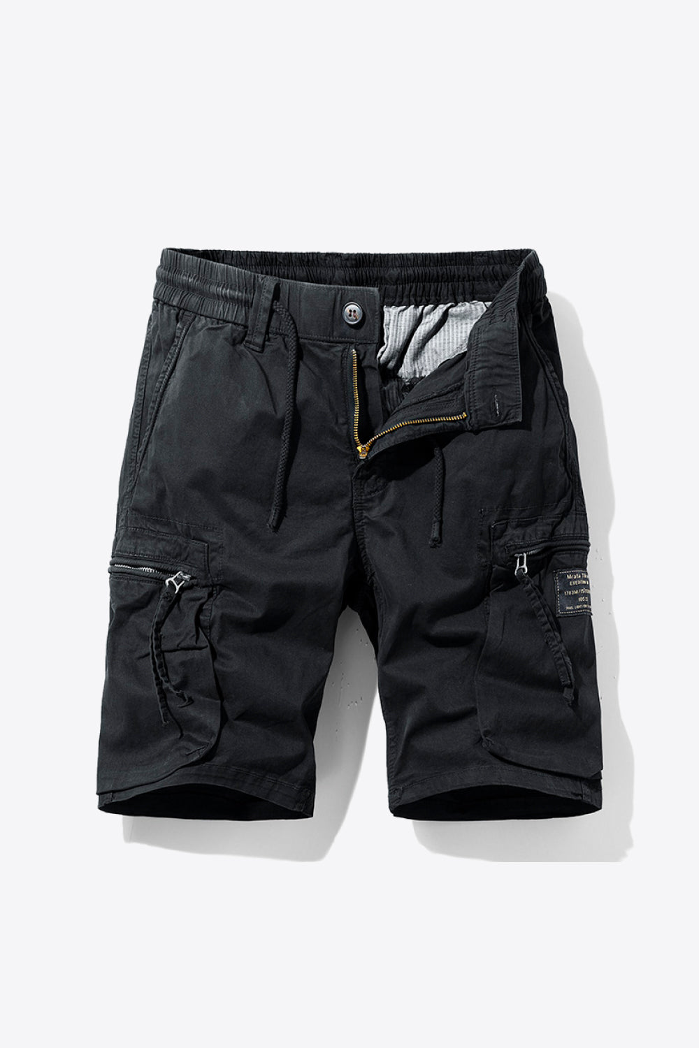 Graphic Drawstring Waist Cargo Shorts