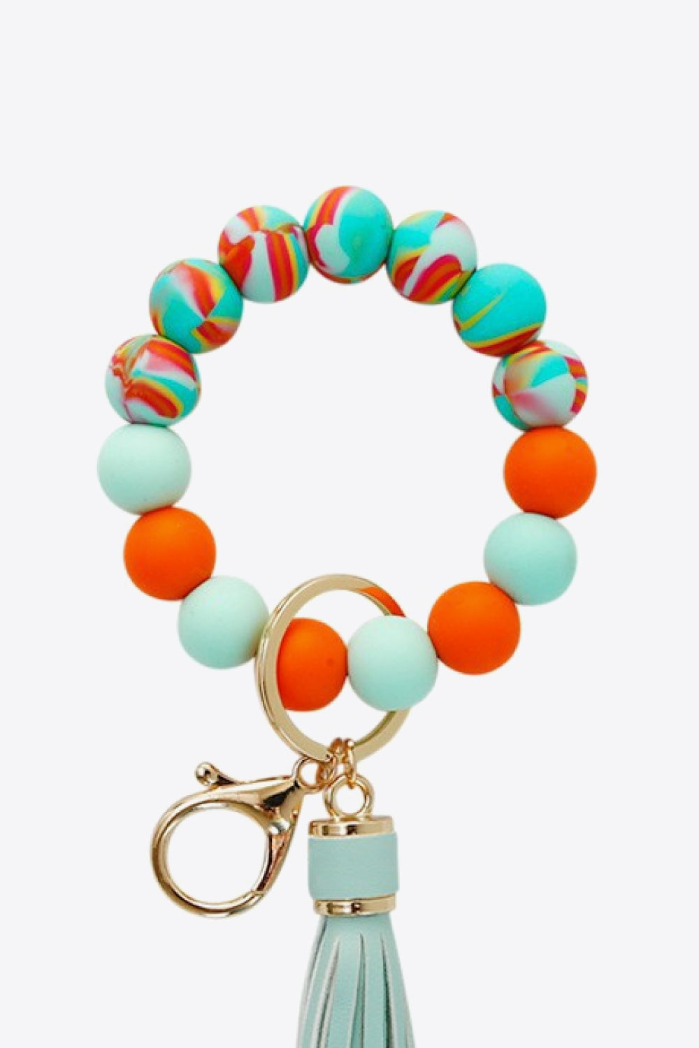 Random 3-Pack Silicone Bead Tassel Wristlet Key Chain