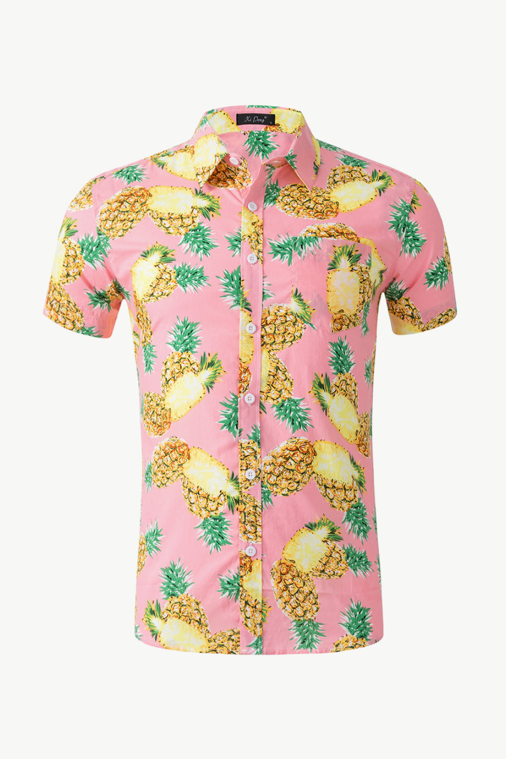 Printed Button-Down Collared Beach Shirt