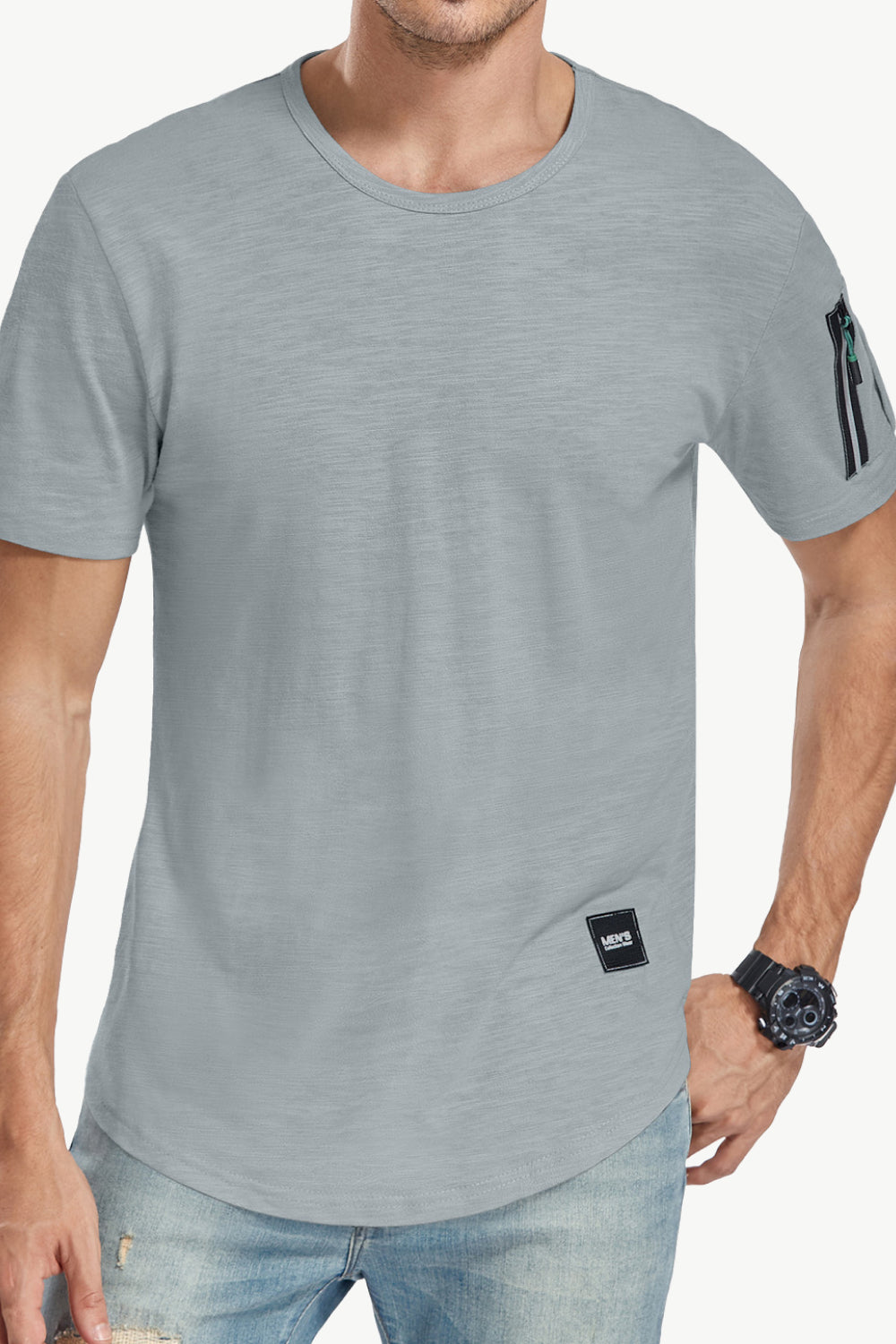 Curved Hem Short Sleeve Tee Shirt