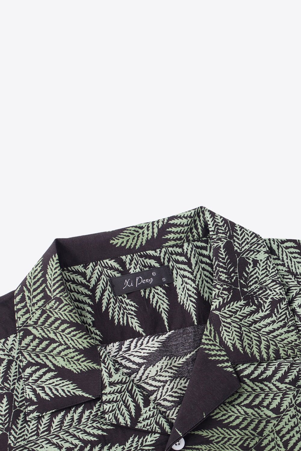 Botanical Pattern Button-Up Short Sleeve Shirt