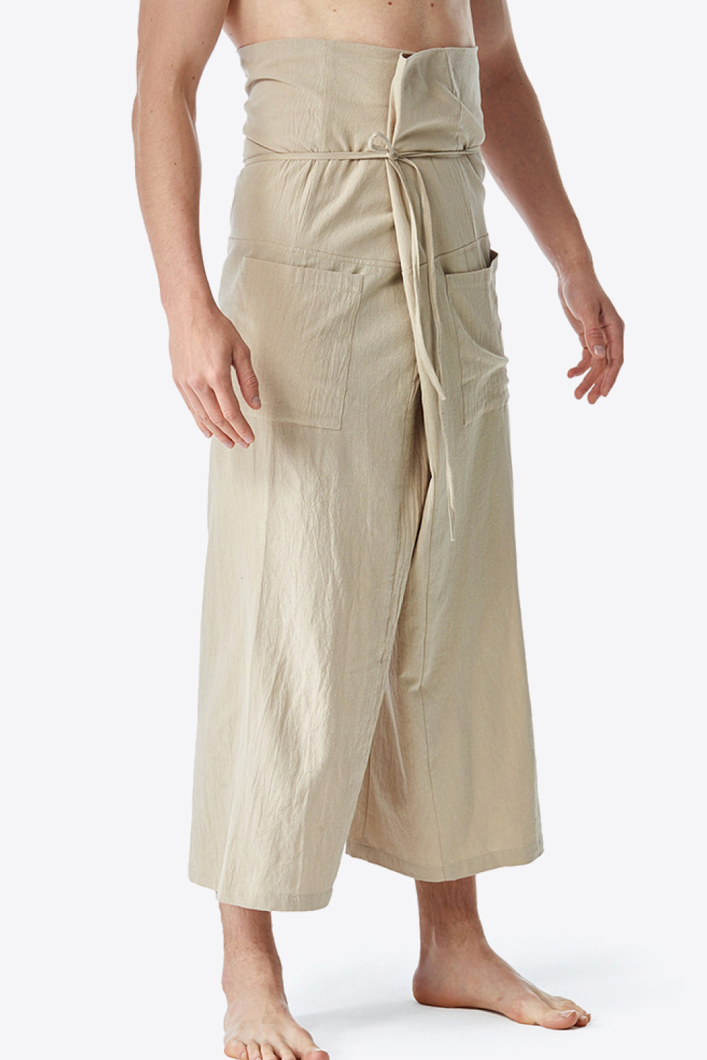Waist Detail Wide Leg Pants with Pockets