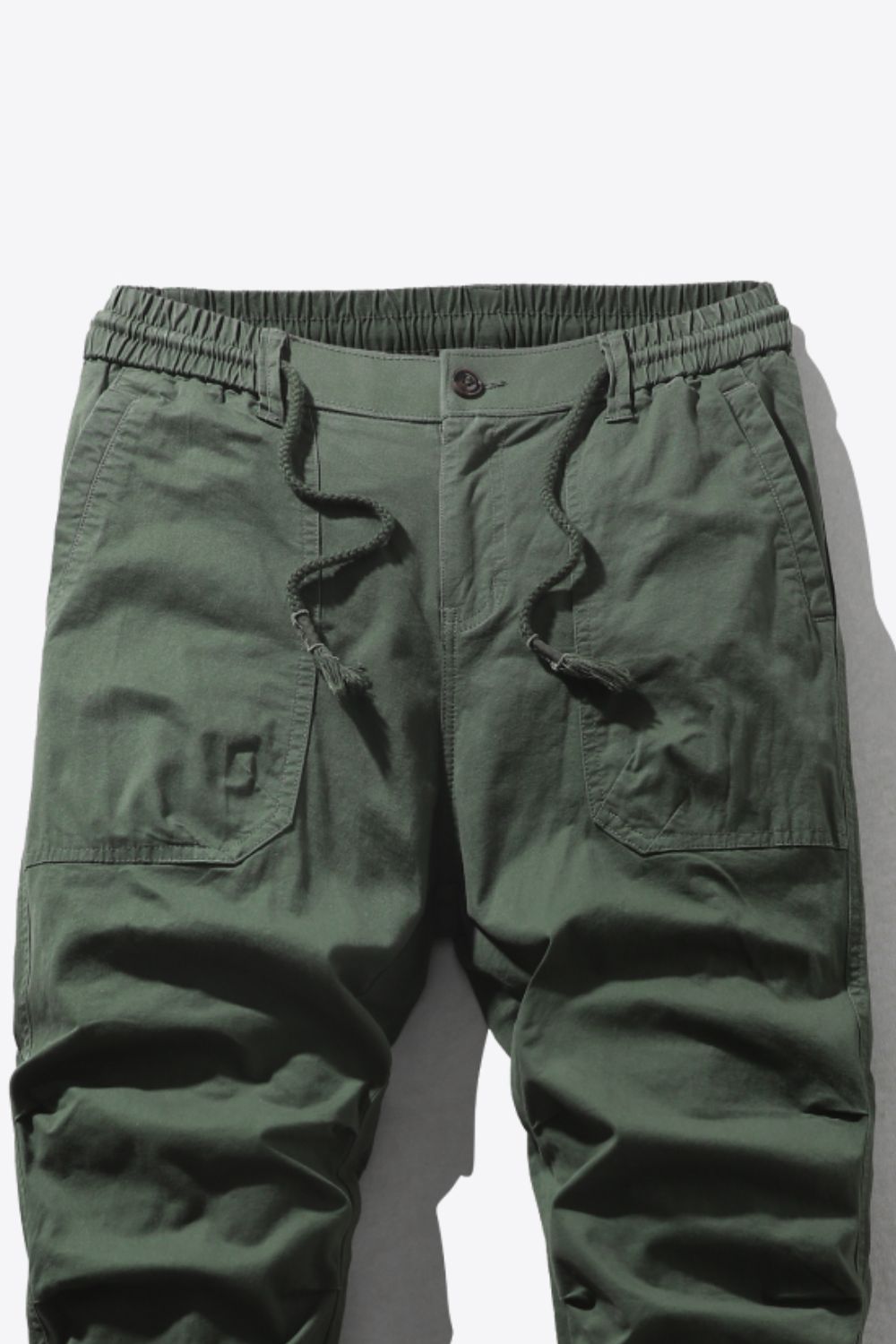 Drawstring Waist Cargo Joggers with Pockets