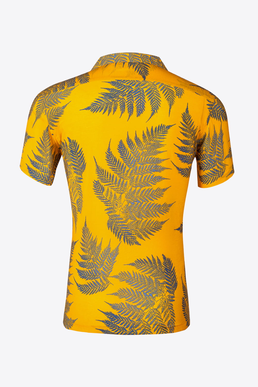 Botanical Pattern Button-Up Short Sleeve Shirt