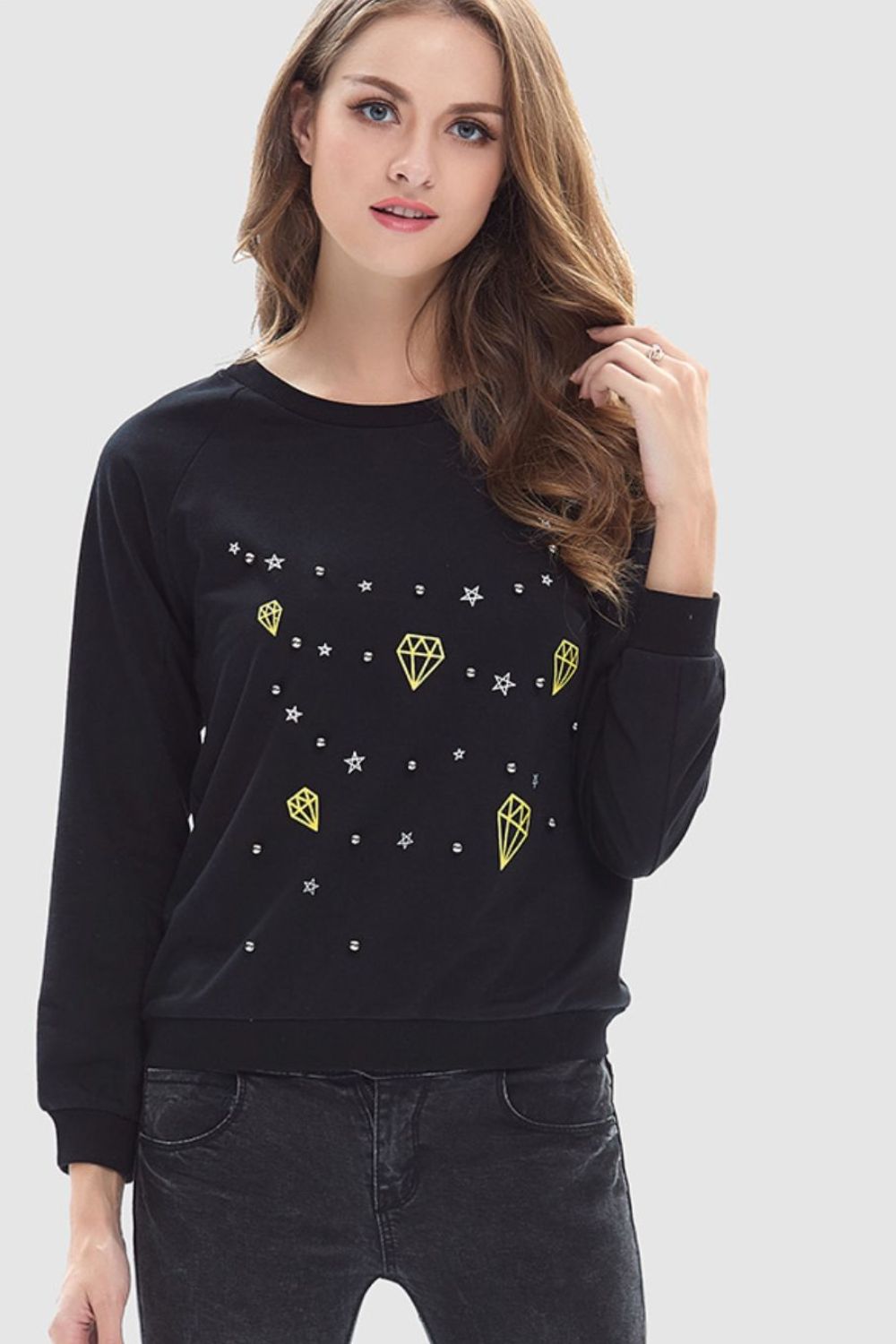 Graphic Raglan Sleeve Sweatshirt