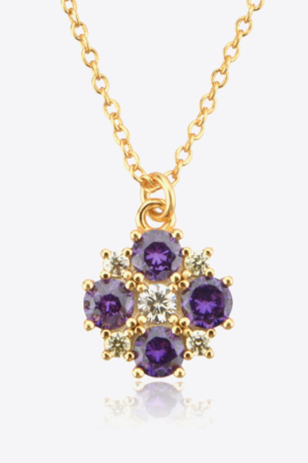 Inlaid Zircon Pendant 925 Sterling Silver Necklace
