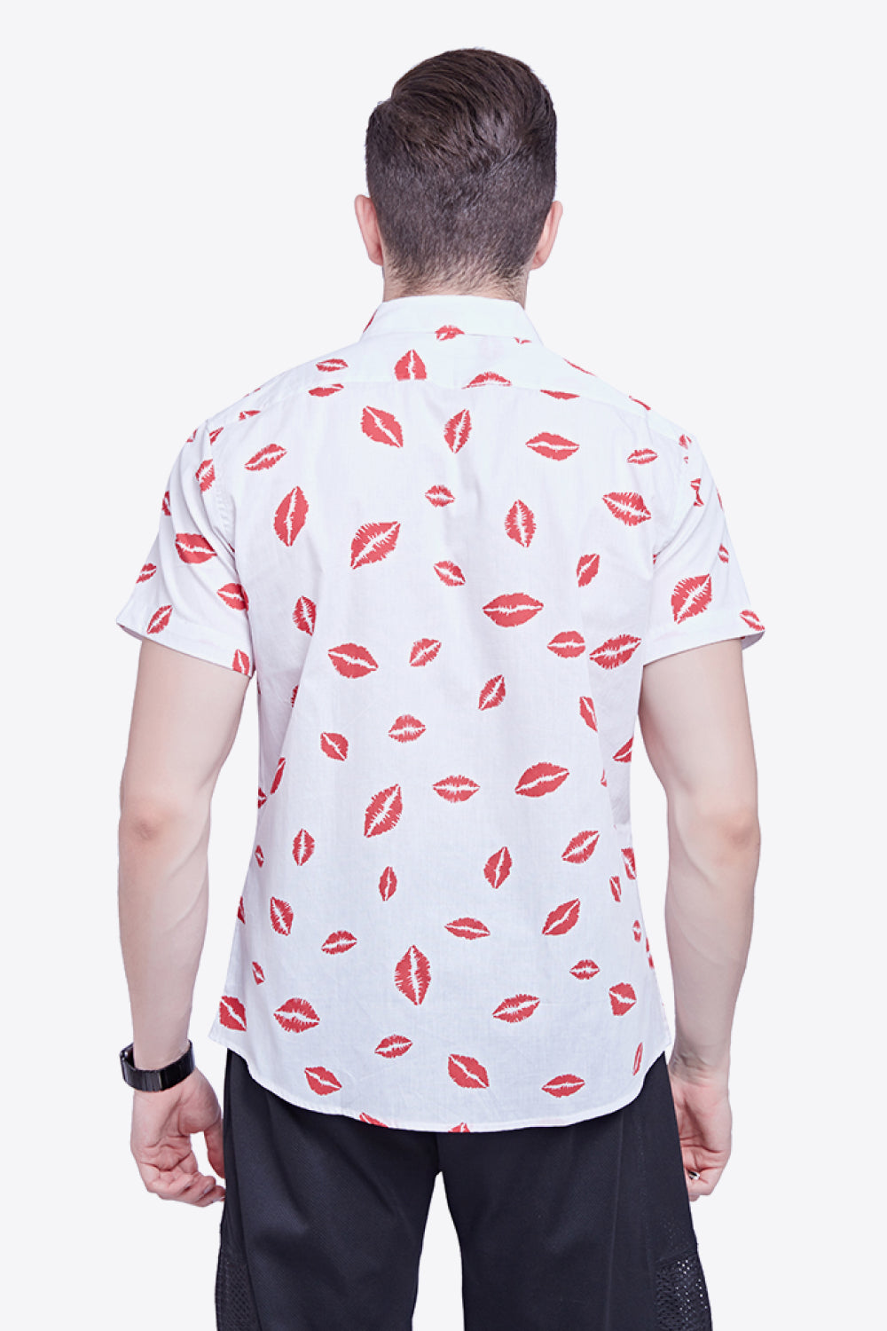 Printed Button-Down Collared Beach Shirt