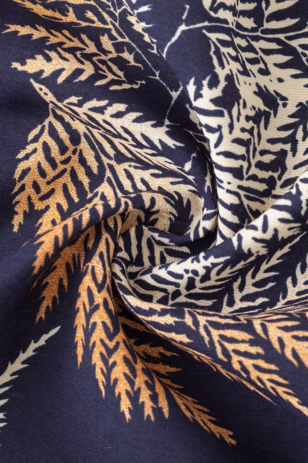 Botanical Pattern Button-Up Short Sleeve Shirt