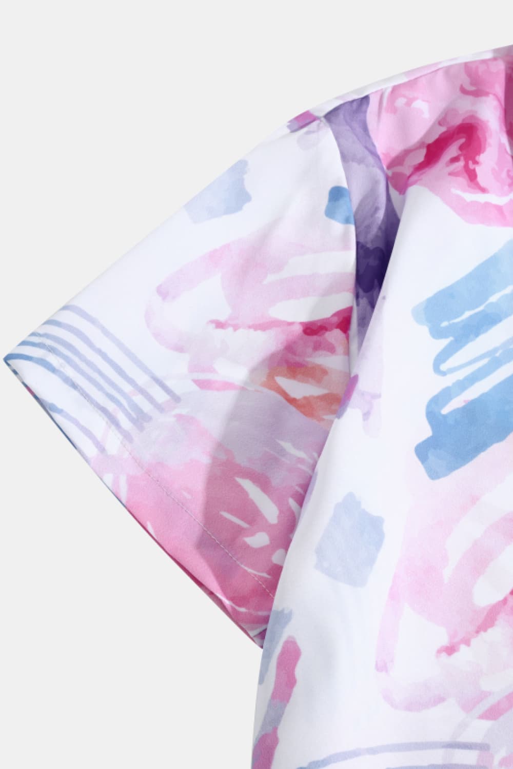 Full Size Printed Collared Short Sleeve Shirt