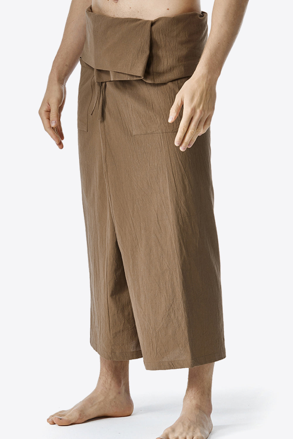 Waist Detail Wide Leg Pants with Pockets