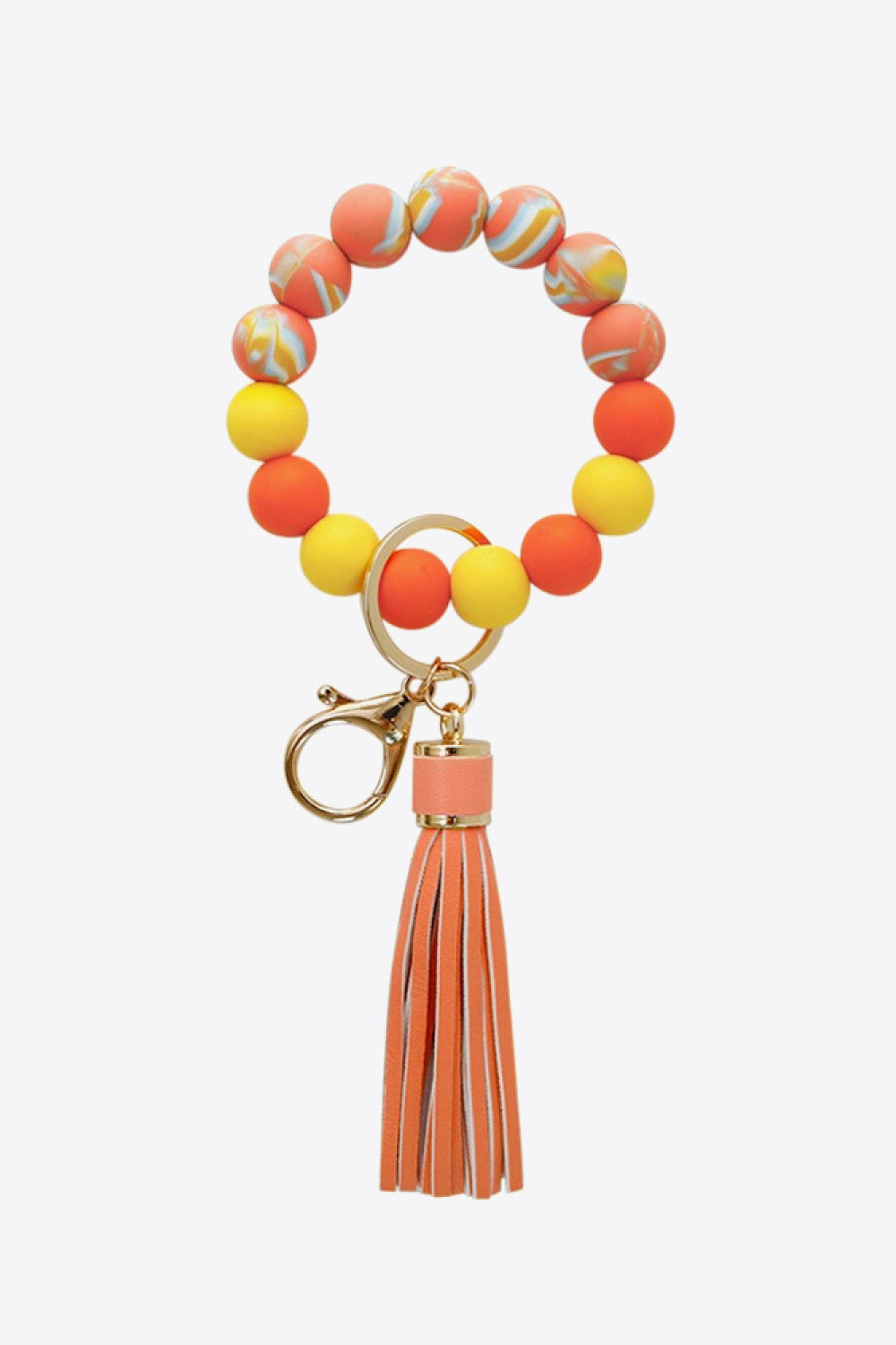 Random 3-Pack Silicone Bead Tassel Wristlet Key Chain