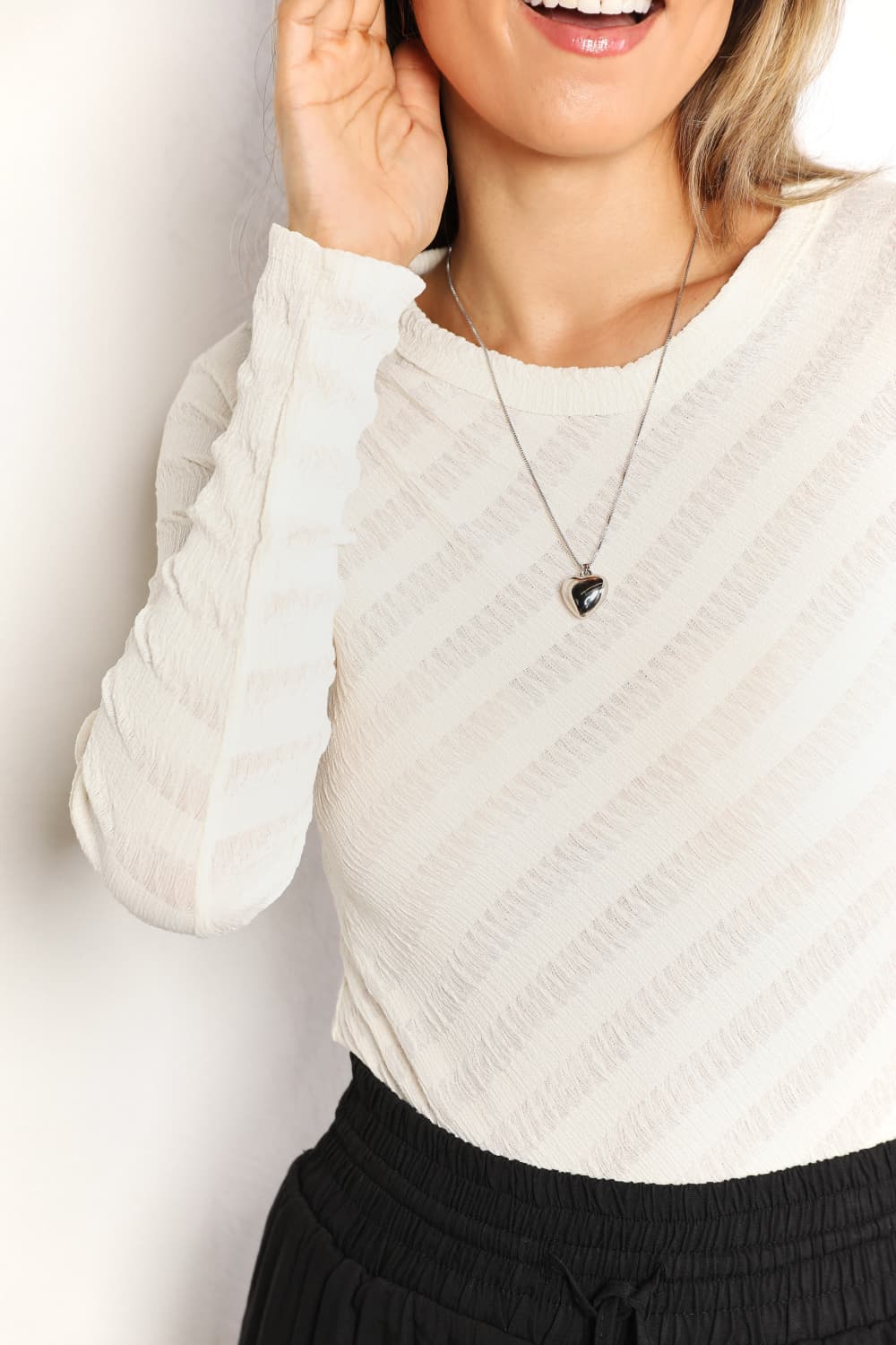 Culture Code Full Size Crew Neck Bias Cut Bodysuit