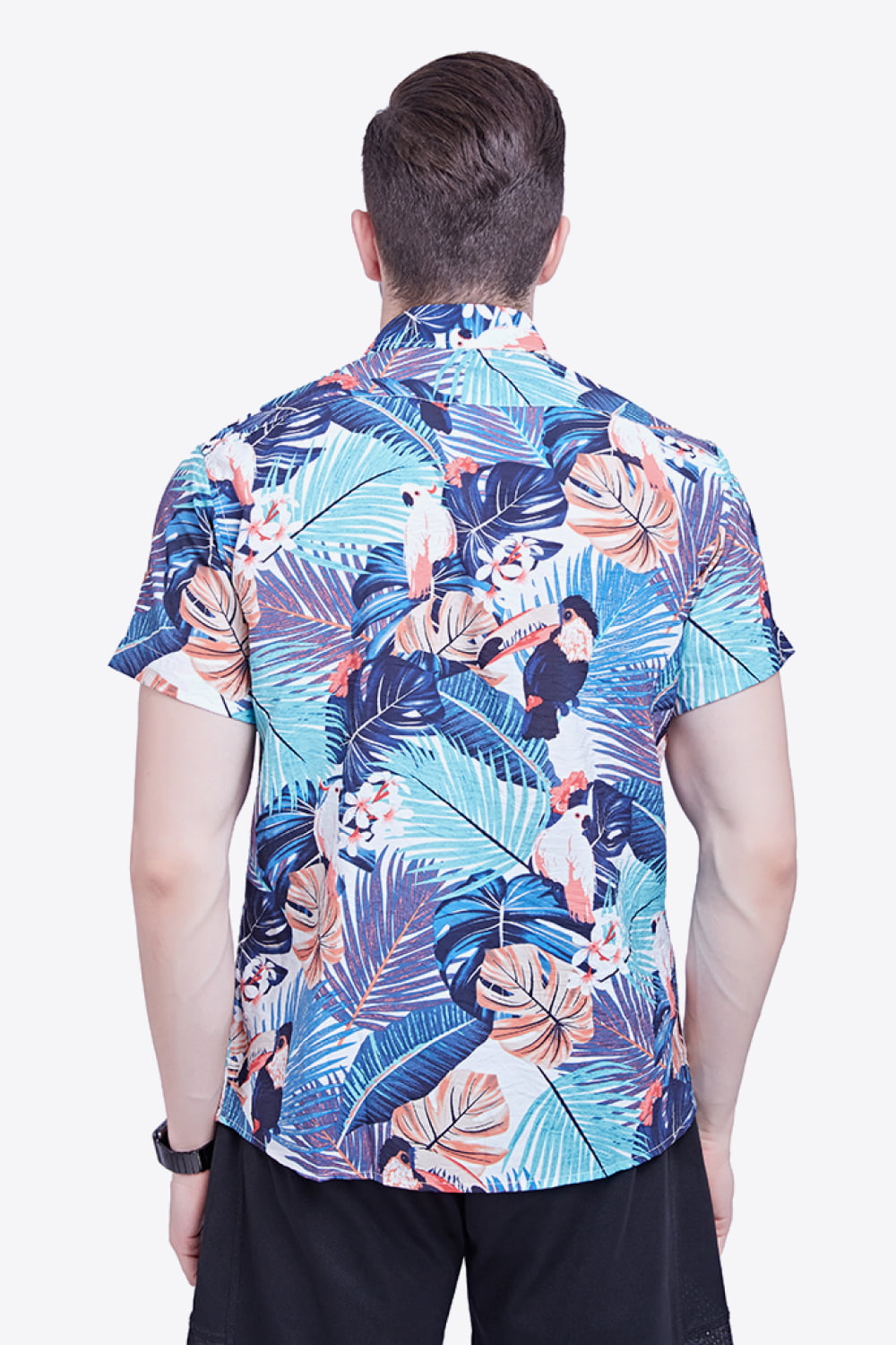 Tropical Pattern Buttoned Beach Shirt