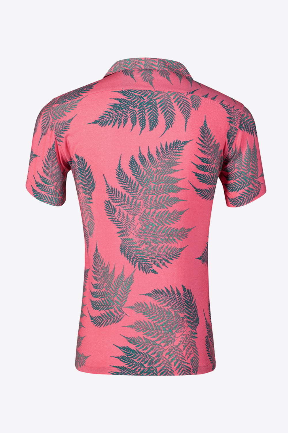 Botanical Pattern Button-Up Short Sleeve Shirt