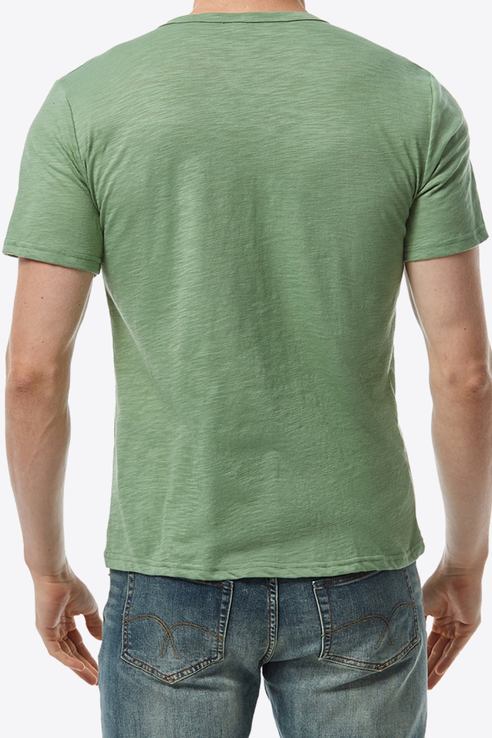 Short Sleeve Round Neck Henley Top
