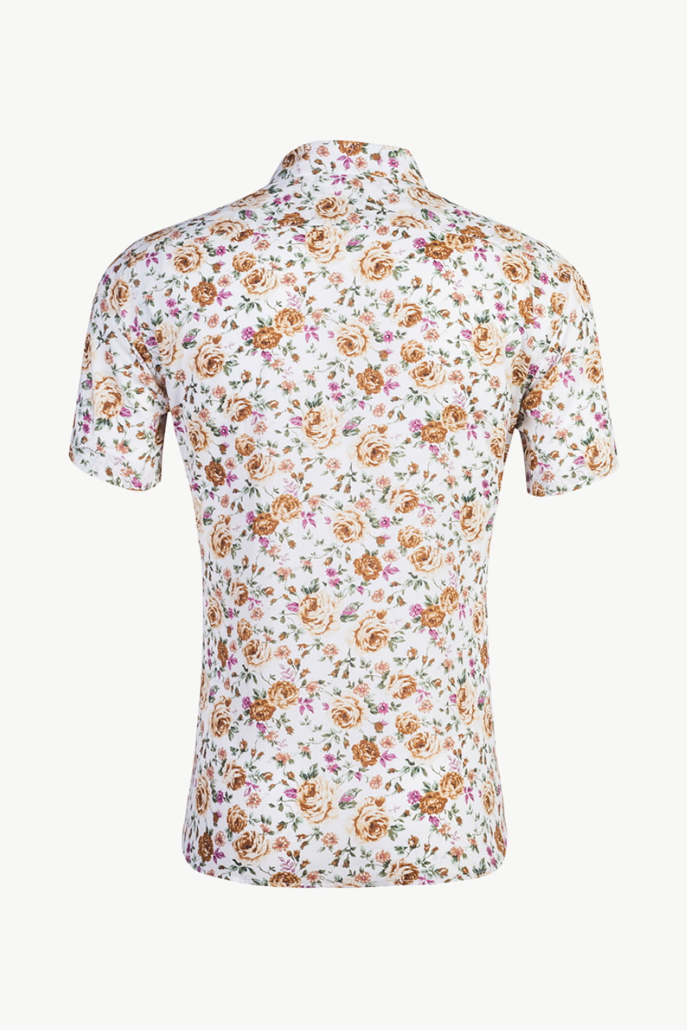 Tropical Pattern Button-Down Vacation Shirt