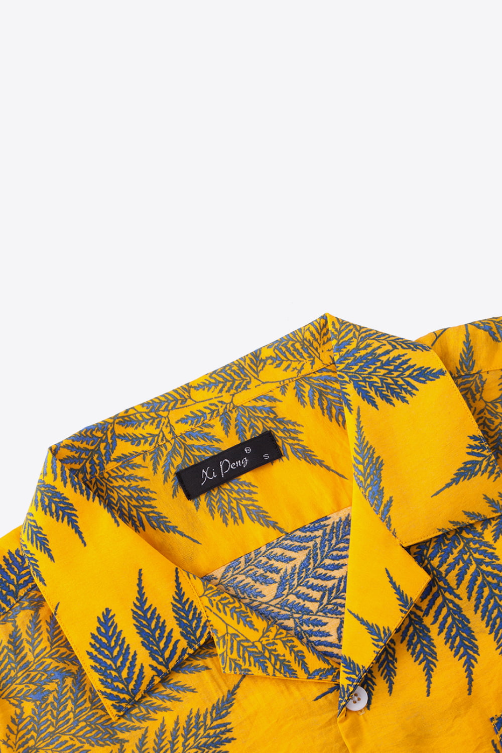 Botanical Pattern Button-Up Short Sleeve Shirt