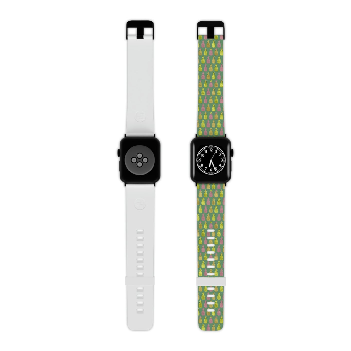 Green Pineapple Pattern Thermo Elastomer Watch Band for Apple Watch