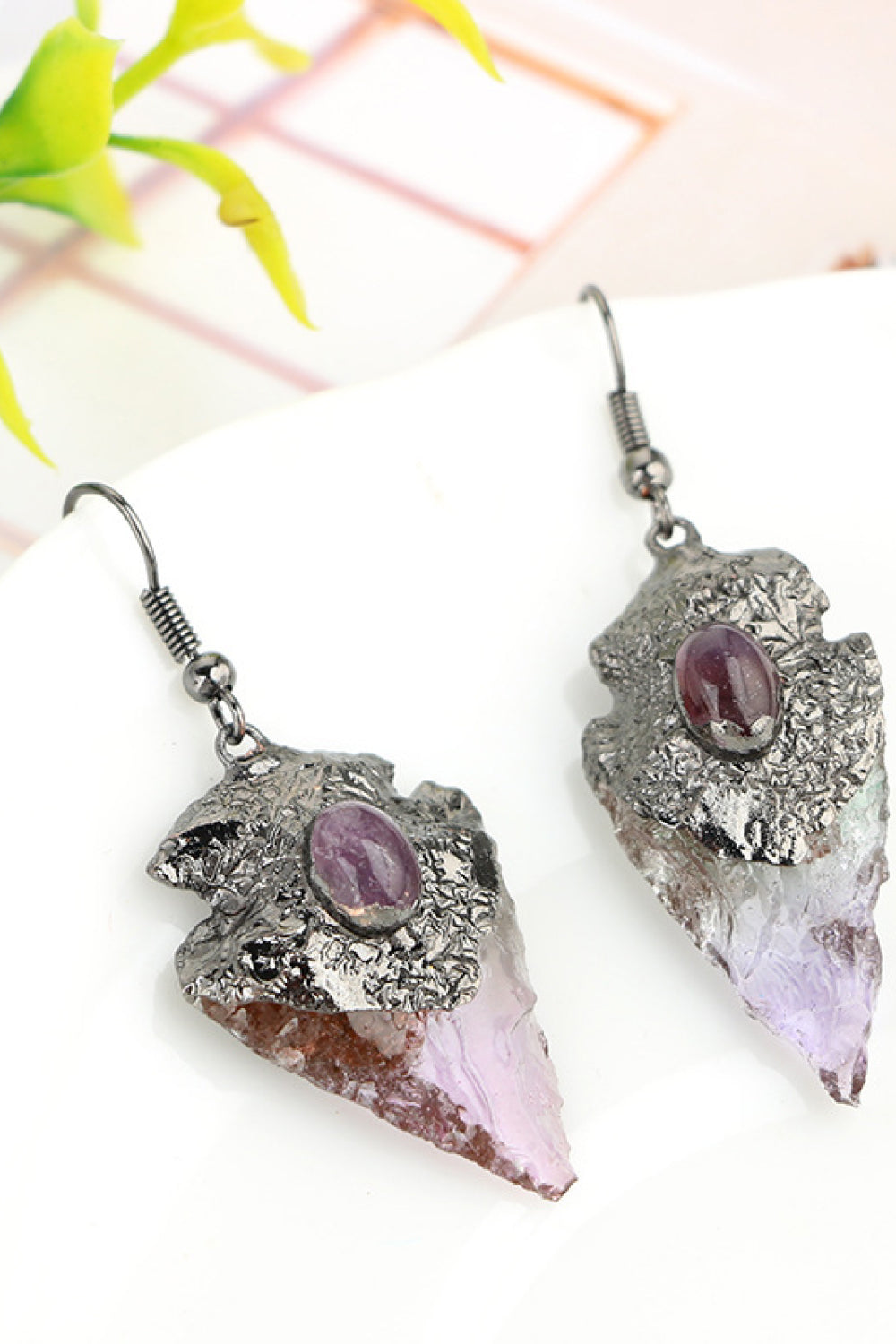 Amethyst Alloy Single Earring