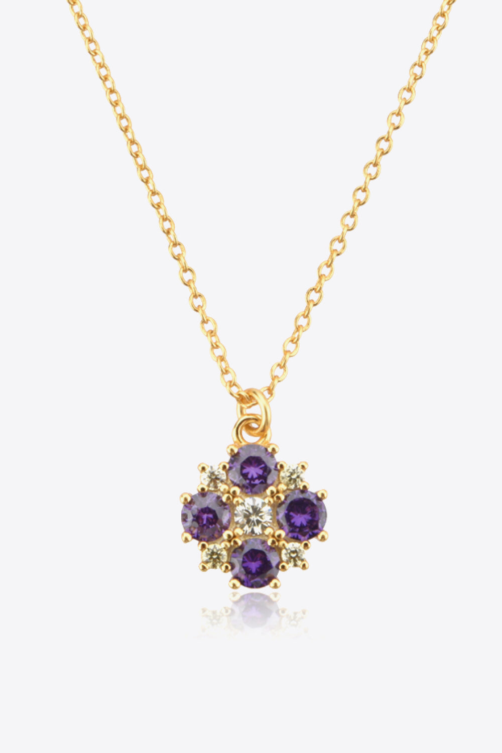 Inlaid Zircon Pendant 925 Sterling Silver Necklace