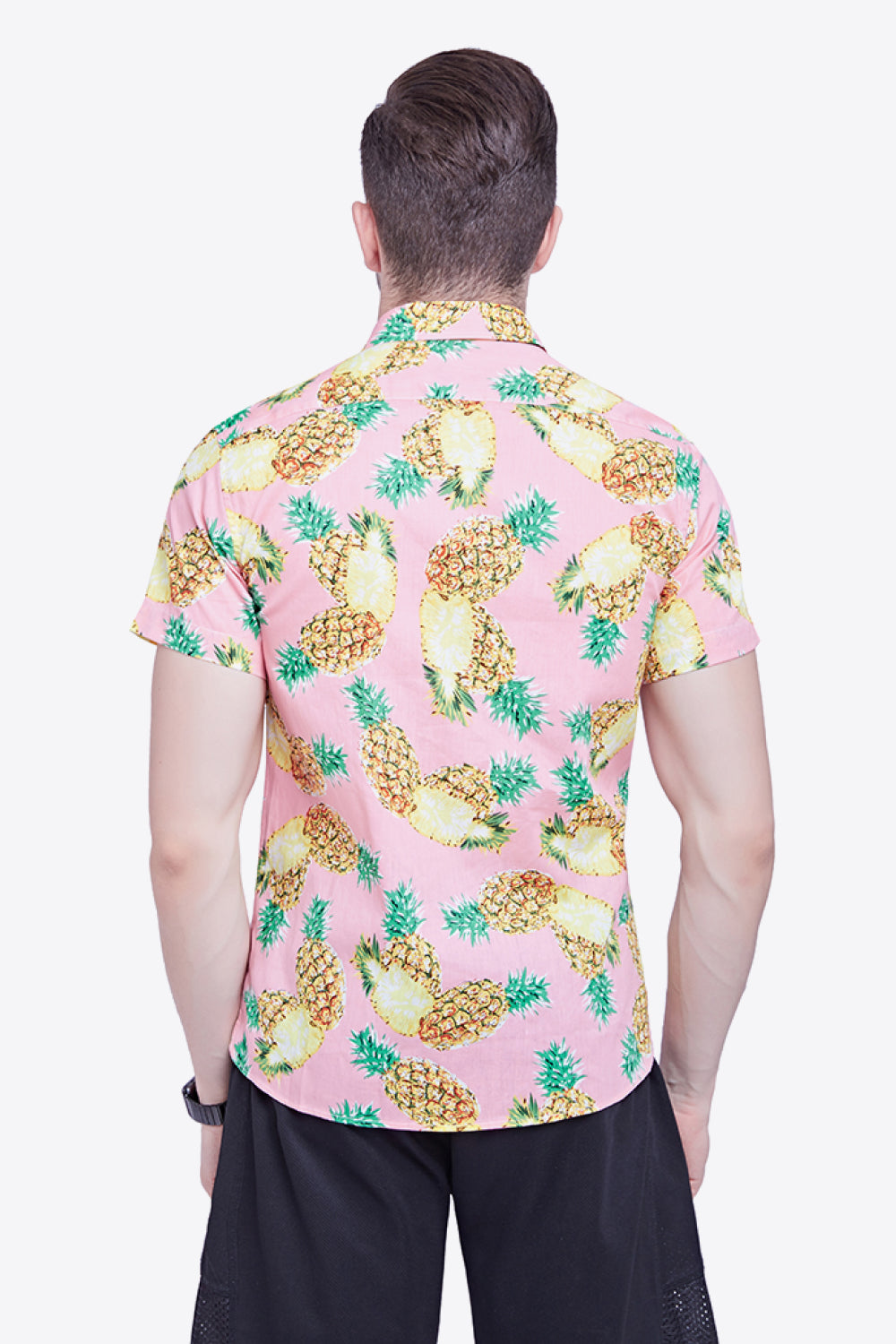 Printed Button-Down Collared Beach Shirt