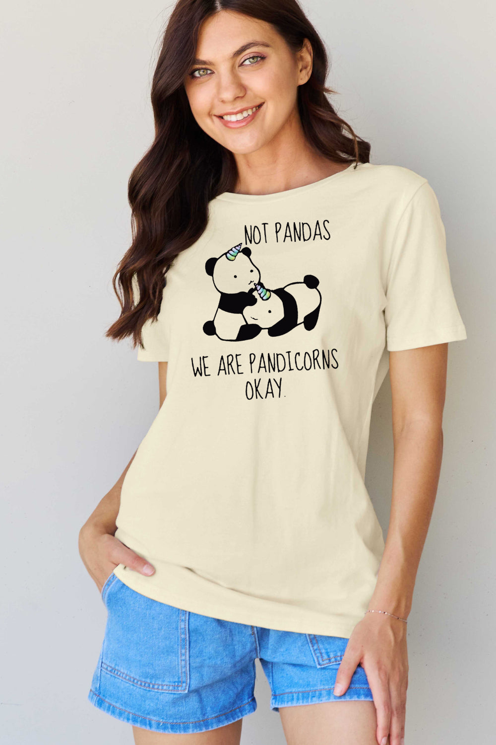 Simply Love Full Size Pandicorn Graphic Cotton T-Shirt