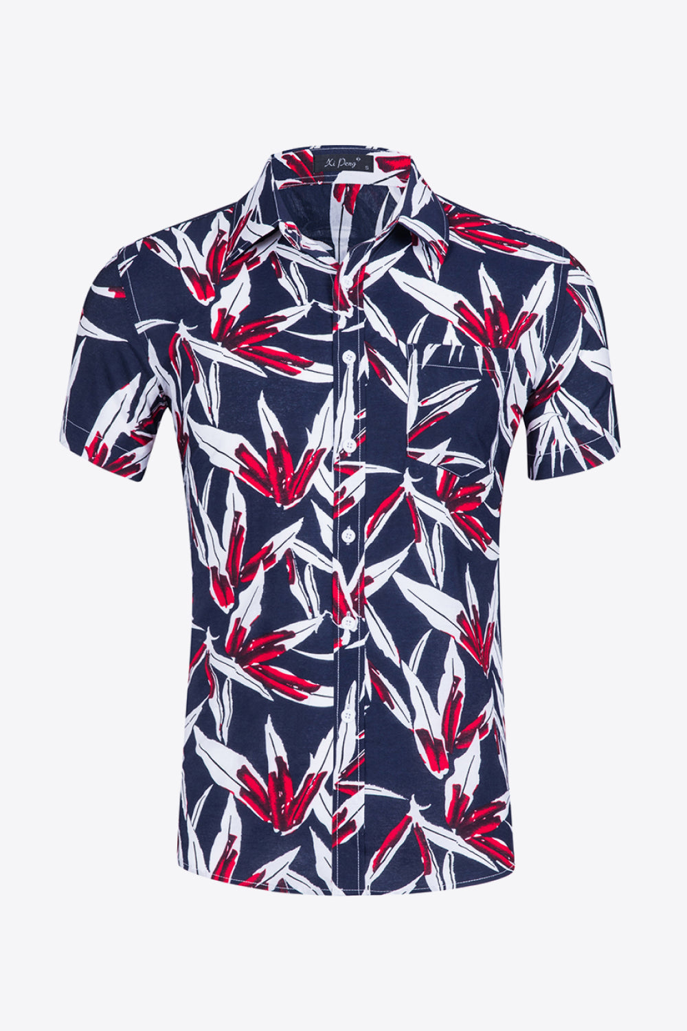 Tropical Pattern Buttoned Beach Shirt