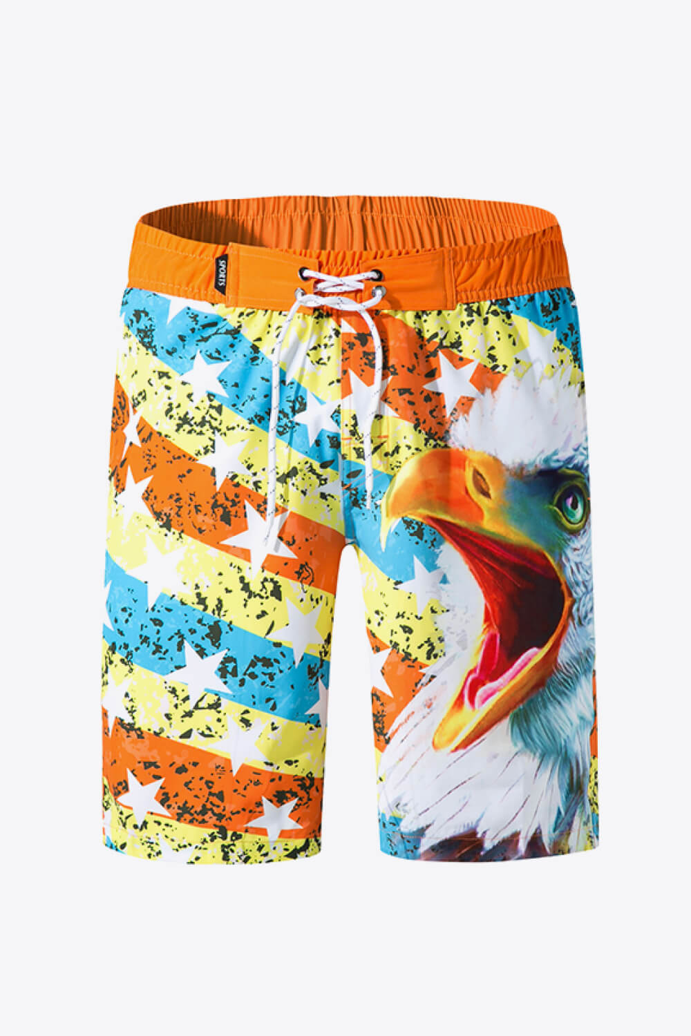 Full Size Mixed Print Lace-Up Shorts