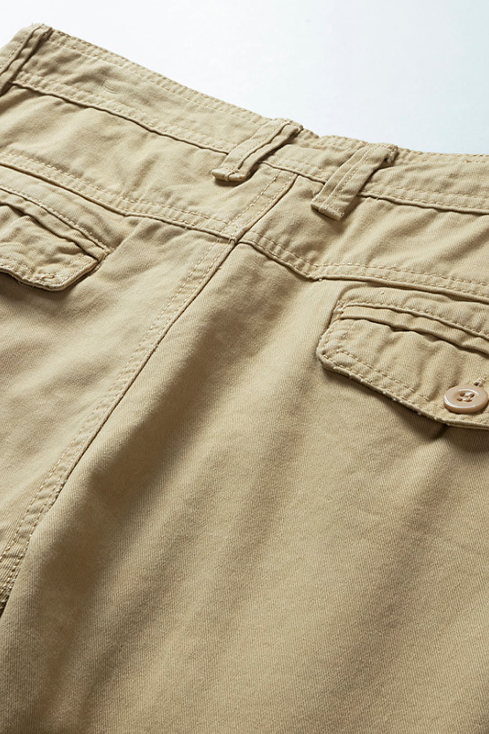 Belted Button and Zip Closure Shorts