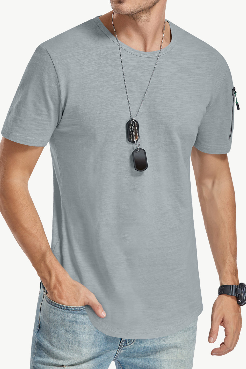 Curved Hem Short Sleeve Tee Shirt