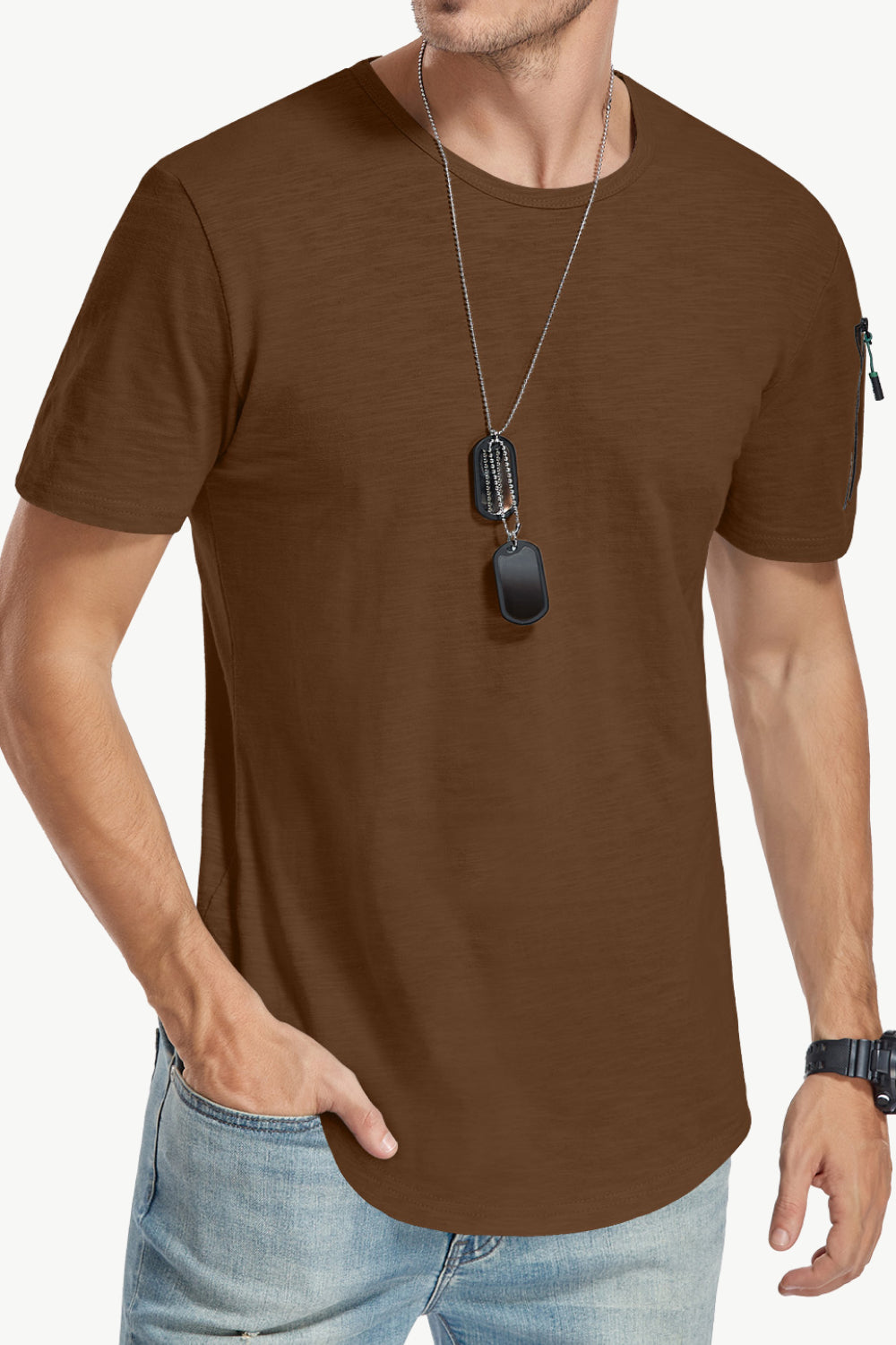 Curved Hem Short Sleeve Tee Shirt